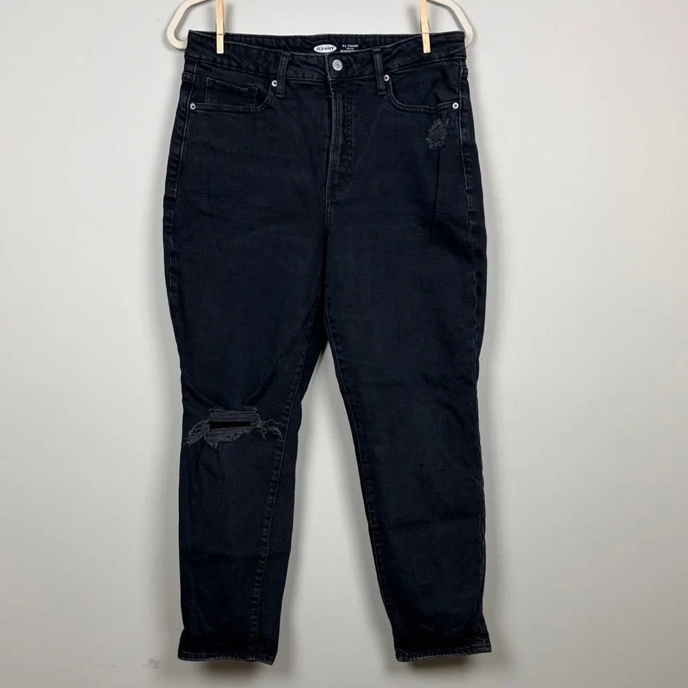 Old Navy Women's OG Straight High Rise Black‎ Jeans SZ 12